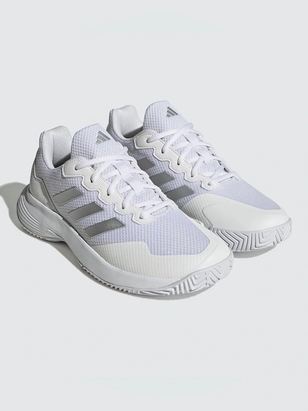 Adidas GameCourt Women’s Tennis Shoes – Size 9 – White/Silver – Original Box Inc